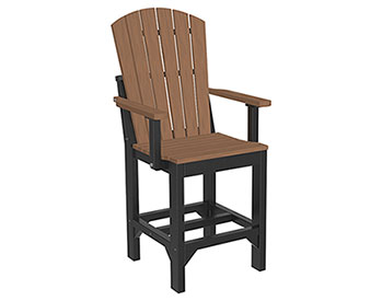 Natural Finish Poly Lumber Adirondack Arm Counter Chair