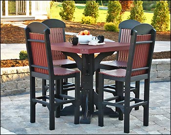 Poly Lumber Square Bar Table with Four Classic Bar Chairs Set