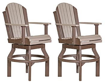 Poly Lumber Adirondack Swivel Bar Chair - Set of 2