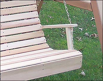 Red Cedar Royal Highback Porch Swing w/A-Frame Swing Stand