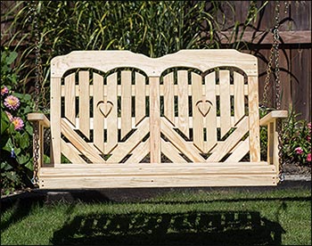 Treated Pine Heartback Porch Swing