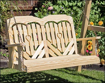 Treated Pine Heartback Porch Swing