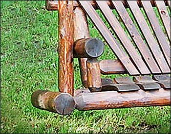 White Cedar Stained Love Seat Swing