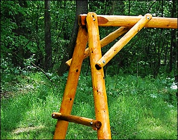 White Cedar Stained A-Frame Swing Stand