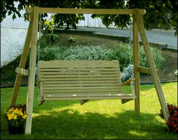 Treated Pine A-Frame Swing Stand with Traditional Swing