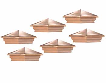 Cambridge Copper/Cedar Post Cap Set (Set of 6)