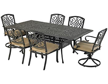 Aluminum 7 Pc. Dining set - 84" Rectangular Table