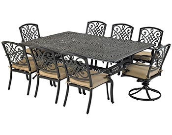 Aluminum 9 Pc. Dining Set - 84" Rectangular Table