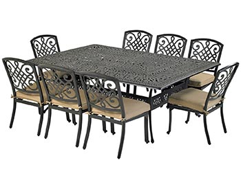 Aluminum 9 Pc. Dining Set - 84" Rectangular Table
