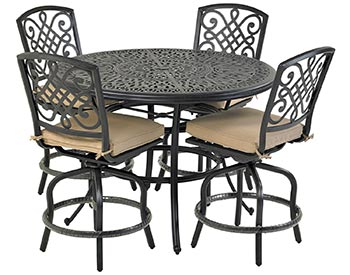 Aluminum 5 Pc. Counter Set - 52" Round Counter Height Table