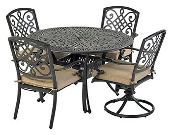 Aluminum 5 Pc. Dining Set - 48" Round Table