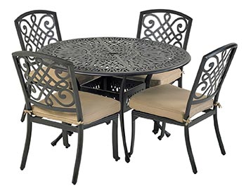 Aluminum 5 Pc. Dining Set - 48" Round Table