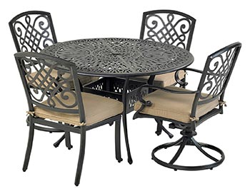 Aluminum 5 Pc. Dining Set - 48" Round Table