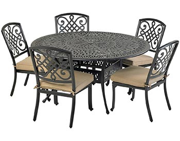 Aluminum 6 Pc. Dining Set - 60" Round Table