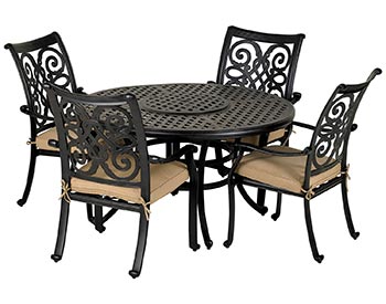 Aluminum 5 Pc. Dining Set - 52" Round Table