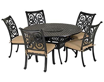 Aluminum 6 Pc. Dining Set - 60" Round Table