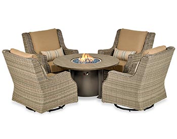 Wicker 5 Pc. Fire Chat Set