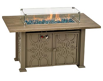 Aluminum 53" Rectangular Fire Table