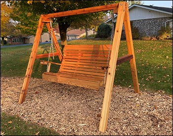 Red Cedar Royal Highback Porch Swing w/A-Frame Swing Stand