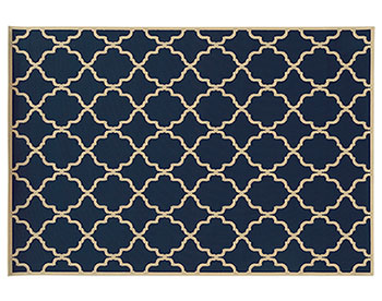 Riviera Lattice Rug - Navy