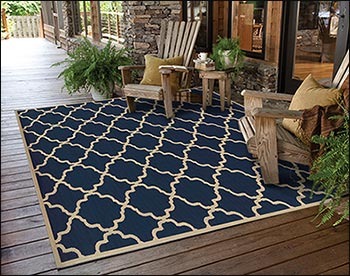 Riviera Lattice Rug - Navy