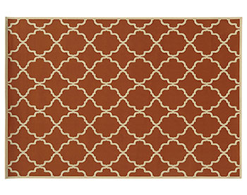 Riviera Lattice Rug - Rust