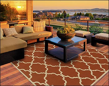 Riviera Lattice Rug - Rust