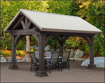 Rough Cut Cedar Gable Ramada