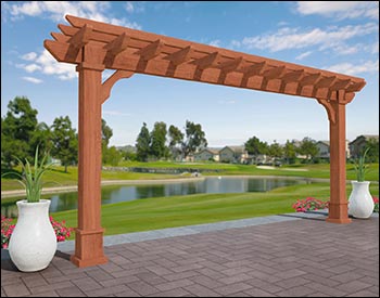 Rough Cut Cedar In-Line Pergolas