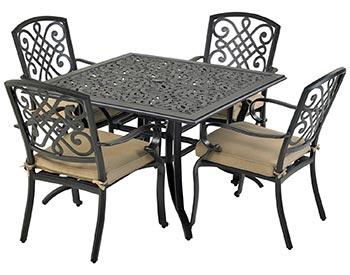 Aluminum 5 Pc. Dining Set - 44" Square Table