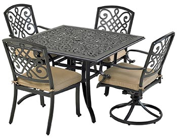 Aluminum 5 Pc. Dining Set - 44" Square Table