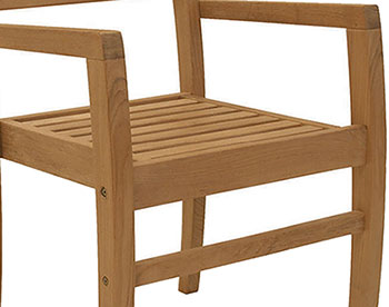 Teak Slat Back Stack Chair