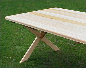 42" Wide Red Cedar Cross Legged Picnic Table Only