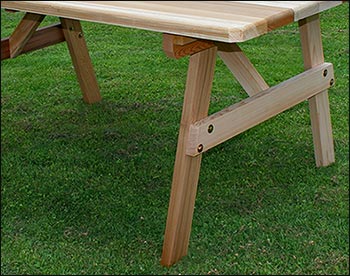 42" Wide Red Cedar Traditional Picnic Table