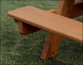 Red Cedar Heavy Duty Picnic Table w/Attached Benches