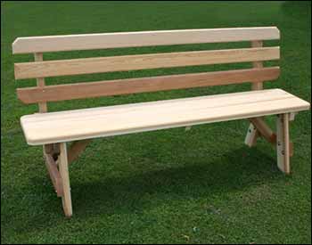 42" Wide Red Cedar Cross Legged Picnic Table w/Backed Benches