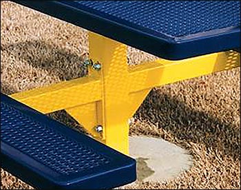 6 Rectangular Pedestal Regal Metal Picnic Table