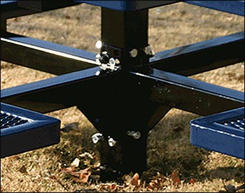 46" Square Pedestal Regal Metal Picnic Table