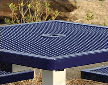 46" Square Pedestal Portable Regal Metal Picnic Table