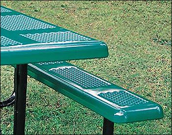 Rectangular Perforated Metal Picnic Table