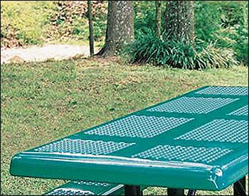 Rectangular Perforated Metal Picnic Table