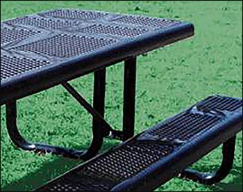 Wheelchair Accessible Perforated Metal Picnic Table