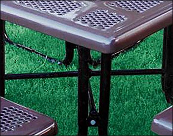 46" Square Perforated Metal Picnic Table