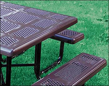 46" Square Perforated Metal Picnic Table