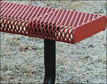 Rectangular Rolled Edge Metal Picnic Table