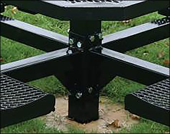 46" Rolled Edge Metal Picnic Table