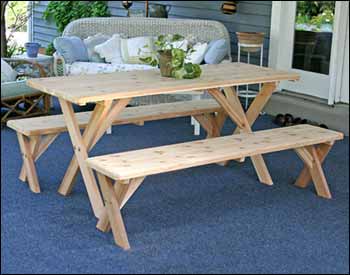 Red Cedar Cross Legged Bench