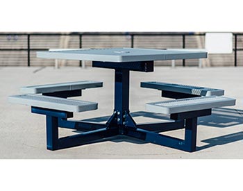 46" Square Pedestal Portable Regal Metal Picnic Table