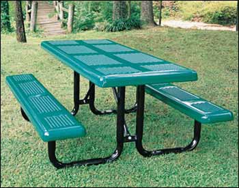 Rectangular Perforated Metal Picnic Table