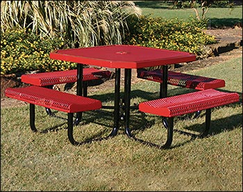 46" Octagon Rolled Edge Metal Picnic Table